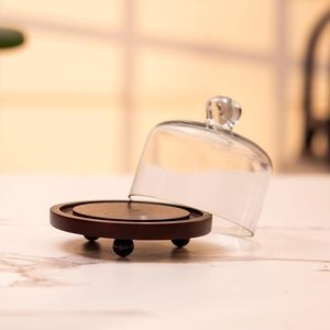 Acacia Wood <b>Cake</b> <b>Stand</b> with Glass Dome Compact Wooden <b>Cake</b> Dessert Display <b>Stand</b> Glass Cloche for Cupcakes Pastries Small <b>Cakes</b> - Product Image 5