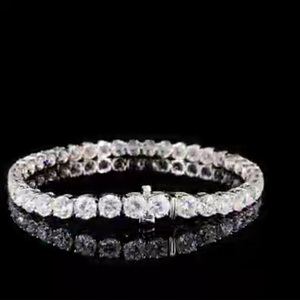 14K White Gold Tennis Bracelet Brilliant Cut Lab Grown Diamond <b>Bangle</b> VVS2 Clarity F Color IGI Certified Unisex Wedding Luxury - Product Image 2