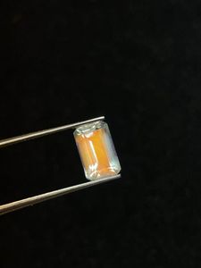 Piedra lunar arcoíris de fuego naranja llamativa, gema natural arcoíris con corte octogonal. - Product Image 3