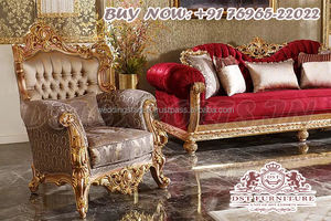 Conjunto de sofá tallado de lujo para sala de estar, conjunto de muebles tallados de lujo para sala de estar - Product Image 2