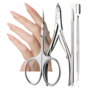 Premium Stainless Steel <b>Nail</b> Care <b>Set</b> with Cuticle Scissors Nipper and Dual Ended Cuticle Pusher Manicure Tools - Product Image 1