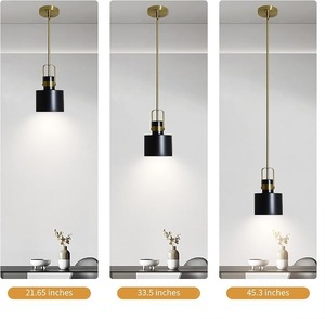 Lámpara Colgante de Metal Negra, Ecológica, Duradera y Contemporánea, Lámpara de Techo para Isla de Cocina, Comedor, Bar, Hogar - Product Image 1