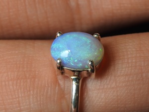 Solid Australian <b>Opal</b> <b>Ring</b>-Multi Fire Effect-925 Sterling Silver-October Birthstone-Classic Style-Prong Setting-Third Party - Product Image 5