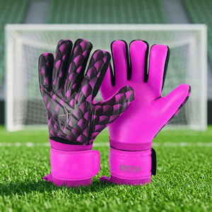 Gants de gardien de but de football personnalisés avec impression, en latex, pour jeunes, protection de match 4 mm et coupe négative avec sangle en latex - Product Image 2