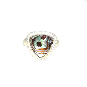 Unique Design <b>Abalone</b> <b>Shell</b> Gemstone Triangle Shape 925 Silver Plated Ring Brass Jewellery For Women Girls Rings Wholesale Bulk - Product Image 1