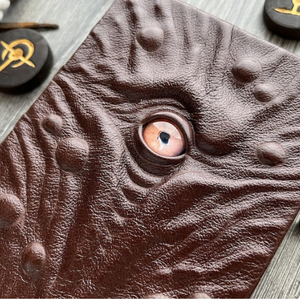Brown Haunted Dragon Eye <b>Leather</b> Grimoire, Handmade Hardcover Antique Spell <b>Book</b>, Gothic Fantasy Journal, Dark Occult Notebook - Product Image 5