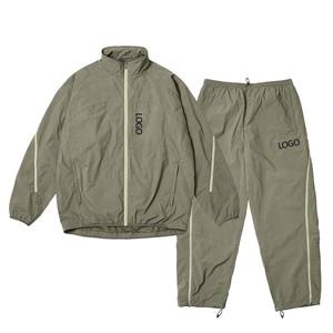 Tracksuit Men <b>Black</b> Two Piece Set, Lightweight Nylon <b>Windbreaker</b> Jacket, Wholesale Jogging Suit, Private Label OEM - Product Image 6