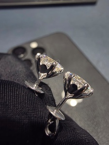 Luxury PT950 Platinum Fancy Shape Diamond <b>Stud</b> Earrings Marquise Oval <b>Emerald</b> Cut Bezel Jewelry for Women - Product Image 4