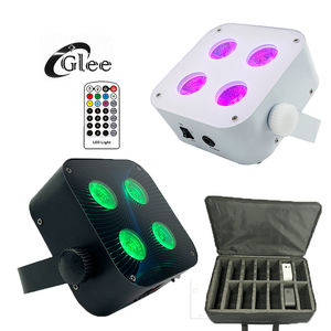 Micro <span class=keywords><strong>Table</strong></span> 4x18W RGBWA UV 6in1 LED Alimenté par Batterie Sans Fil <span class=keywords><strong>DMX</strong></span> IR Télécommande uplight pour mariage DJ - Product Image 1