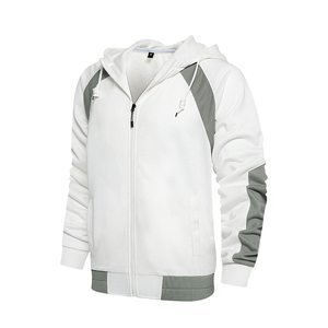 <b>Top</b> Quality White Hooded Tracksuit Full <b>Zipper</b> Sweatshirt Jogging Pants Set Solid Color Casual Autumn Wear Breathable - Product Image 4