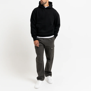 Sweat à capuche oversize coupe carrée avec logo personnalisé pour homme, en coton épais délavé vintage, de haute qualité, fabrication OEM - Product Image 3