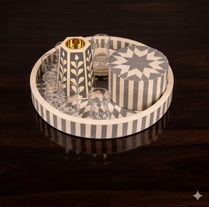 Juego de bandejas de Material de semilla de madera de alta calidad más vendida, bandeja de flores con incrustaciones de resina, característica eléctrica, nuevo diseño, juego de lavanda Mubkhar - Product Image 1