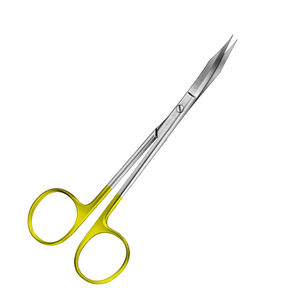 Ciseaux dentaires en acier allemand de 13 cm, demi-or, avec lame courbée lisse et pointe acérée pour usage industriel et DIY, certifiés CE par Grip Surgical - Product Image 2