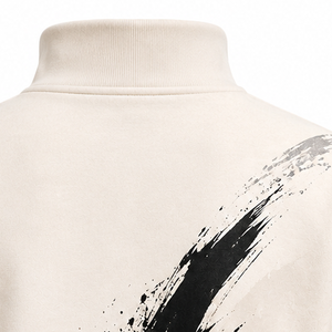 OEM Custom Solid <b>Lined</b> Oversized Quarter Zip Pullover <b>Sweatshirt</b> | ODM Wholesale Half Zip <b>Fleece</b> Manufacturer | Private Label - Product Image 6