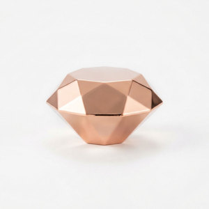 Presse-papiers en métal facetté à coupe diamant |   Décoration de bureau en alliage de zinc scintillant |   Fournisseur de Boutiques de Cadeaux de Mariage |   Plaqué or rose OEM - Product Image 1