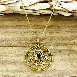 Fashionable <b>Boho</b> Merkaba Pendant Ethnic Brass Jewelry Women 18k Gold Plated Sacred Geometry Mandala Pendant Wholesale OEM ODM - Product Image 1