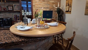 Wood Double Tier <b>Rotating</b> Tray Smooth-Spin Lazy Susan for Tabletop <b>Spice</b> Serving - Product Image 2