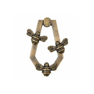Battant de porte hexagonal décoratif en laiton vintage, finition antique, pour entrée de maison et villa - Product Image 1