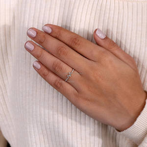 Lab Grown Diamond Wedding Band <b>Thin</b> Half Eternity Stacking <b>Rings</b> for Women Unique 14k Yellow Gold Anniversary Band for Wife - Product Image 2