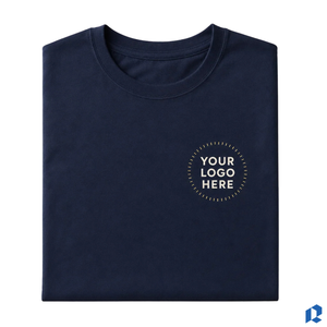 T-shirt en coton personnalisé pour homme, col roulé, manches courtes, uni, formel, coupe ample avec impression de logo sur le devant - Product Image 6