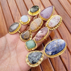 Anillo Clásico Unisex Multicolor de Latón con Piedra Preciosa Natural, Piedra de Nacimiento de Julio, para Meditación, Sanación Energética, Regalo, Precio de Exportación - Product Image 5