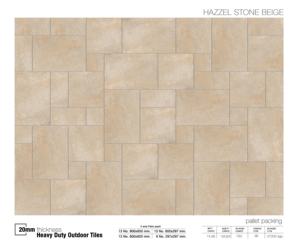 Baldosas de Porcelana Vitrificada para Exteriores, 20 mm de Grosor, 600x600 mm, Resistentes, Esmaltadas, Modernas, para Baño, Color Beige Piedra de Avellana - Product Image 4