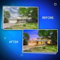 Servicio de Edición de Fotos de Día a Anochecer Más Vendido con Reemplazo de Cielo, Iluminación Cálida y Efecto Cinematográfico para Propiedades Inmobiliarias Disponible para la Venta