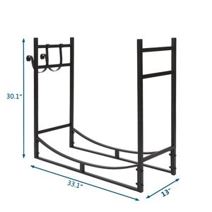 Moderno Porta Legna in Ferro Battuto da 33 Pollici, Supporto per Tronchi in Acciaio per Caminetti del Soggiorno, Stile XH Resistente al Calore - Product Image 6