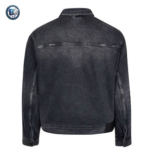 Chaqueta de Mezclilla para Hombre al por Mayor, Estilo Casual, Ropa Urbana, Impresión de Logotipo Personalizado Disponible, Chaqueta de Invierno OEM - Product Image 2