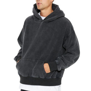 Sweat à capuche surdimensionné en coton French Terry 500 GSM, effet délavé et vieilli, broderie diamant, style streetwear, personnalisable, qualité premium - Product Image 3