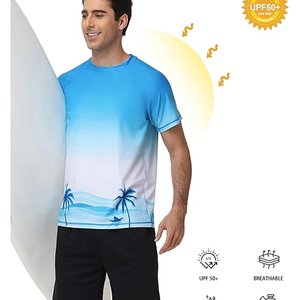 เสื้อรัดรูปผู้ชายแบบสั่งทำพิเศษ แขนสั้น ป้องกันรังสียูวี แห้งเร็ว ขายส่ง - Product Image 3