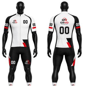 Ensemble maillot et short de cyclisme Orvo Sports unisexe pour adulte, orange et noir, respirant, manches courtes, pour vélo de route, course, équipe personnalisée, OEM - Product Image 3