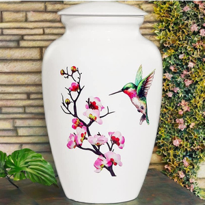 Adult Cremation Urn Human Ashes 220 Cubic Inches Custom Print Handmade Traditional Modern Style Metal Matte Tabletop <b>Vase</b> OEM - Product Image 2