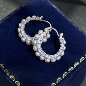 Pendientes de Lujo de Alta Gama con Microincrustaciones de Circonia, Perlas Naturales de Agua Dulce para Mujer, Multifunción - Product Image 5