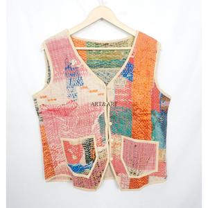 Handmade Vintage Cotton <b>Kantha</b> Vest for Women Short Quilted <b>Jacket</b> for Autumn Season Women's Vintage Short <b>Kantha</b> <b>Jacket</b> - Product Image 5