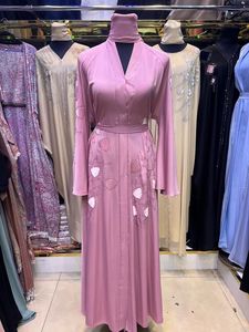 Abaya de Alta Calidad, Modesta, Estilo Dubái, con Cuentas y Lentejuelas, Manga Larga, Tradicional Musulmana, Hecha a Mano, para Boda, de Poliéster Transpirable, Cuello en V, para Mujer - Product Image 5