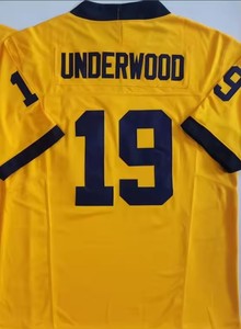 2026 Ingrosso per College 2 Blake Corum 9 J.J. McCarthy F.<span class=keywords><strong>U</strong></span>.<span class=keywords><strong>S</strong></span>.E. Maglie da Calcio Corte con Cuciture Blu <span class=keywords><strong>Navy</strong></span> Edizione Limitata per Giocatori - Product Image 3