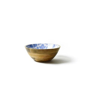 Tazón de madera natural impreso de proveedor indio para servir frutas, aperitivos, ensaladas o arroz, disponible para suministro mundial. - Product Image 1