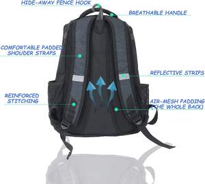 Bagnex Baseball <b>Backpack</b> for Adults & Youth 600D Waterproof with Bat & Shoe Compartments Fence Hook 50-<b>70L</b> Capacity Customizable - Product Image 5