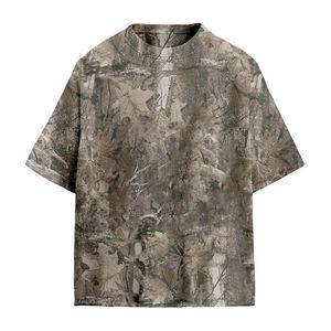 เสื้อยืดลายพรางขายส่งราคาถูก โลโก้ด้านหน้า ยูนิเซ็กส์ ฮิปฮอป ทรงหลวม ไหล่ตก สำหรับล่าสัตว์ ระบายอากาศได้ดี เป็นมิตรกับสิ่งแวดล้อม - Product Image 2