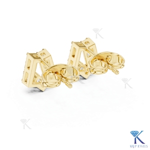 Lab Grown Diamond Initial Letter Luxury <b>Stud</b> Earrings Personalized 18K Solid Gold Brilliant Cut Classic Fine Women Jewelry - Product Image 6