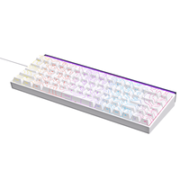 Clavier de jeu mécanique filaire Ajazz NK68 avec rétroéclairage RVB, touches ergonomiques, disposition anglaise pour PC, ordinateur portable, joueurs