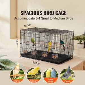 Jaula para Pájaros XL de 30 Pulgadas, Apilable y Dividida, para Periquitos Pequeños, Loros, Canarios, Cacatúas, Agapornis, Pinzones y Periquitos Inflados - Product Image 2