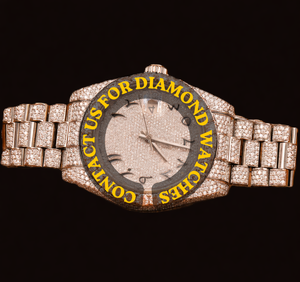 นาฬิกาแฟชั่นดีไซน์เนอร์สำหรับทุกเพศ สายควอตซ์ 25 ซม. ประดับเพชรโมอิสซาไนต์ระยิบระยับระดับพรีเมียม ตัวเรือนโรสโกลด์สุดหรู เหมาะสำหรับงานปาร์ตี้ - Product Image 1