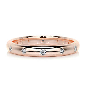 Bague de promesse en or massif 9K 10K 14K 18K avec diamant de laboratoire rond, sertie sur toute la surface, certifiée IGI, couleur DEF, clarté VS VVS - Product Image 1