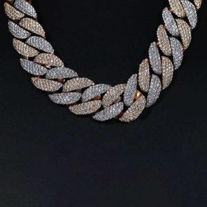 Quality Heavy White Iced Out Moissanite Cz Cuban Link Chains <b>for</b> <b>Men</b> Gold Plated <b>Necklace</b> hip Hop Jewelry - Product Image 3