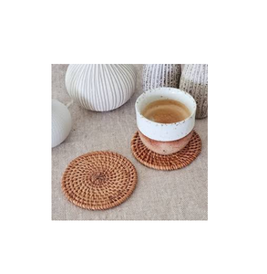 Sous-verres tendance en rotin tressé à la main, isolants pour boissons chaudes - Product Image 2