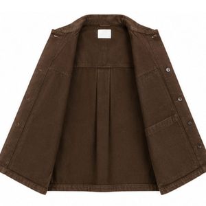 Custom Brown Workwear <b>Jacket</b> With Logo Embroidery Personalized Unisex Button Up Utility <b>Jacket</b> Streetwear Casual Outerwear - Product Image 6