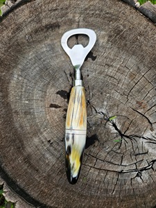 Abridor de Botellas Vintage Ecológico con Mango de Cuerno de Búfalo, Herramienta de Cocina Única Hecha a Mano, Sacacorchos, Regalo de Inauguración de Casa - Product Image 1