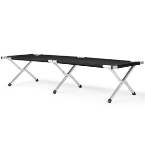 เตียงสนามพับได้สีดำแบบพกพาพร้อมกระเป๋าสำหรับการผจญภัยกลางแจ้ง - Product Image 4